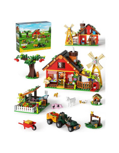 Juego de Construcción de Granja Muiurple con Animales y Molino