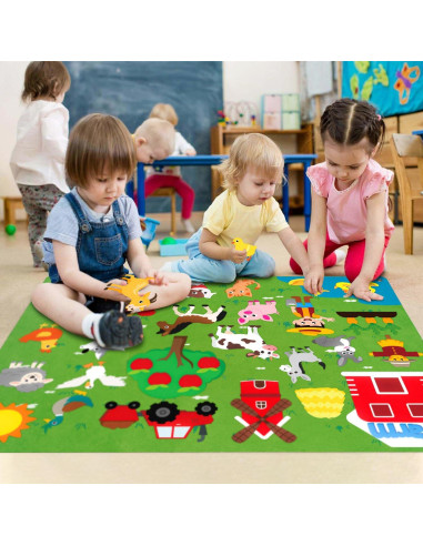 Conjunto de Tablero de Animales de Granja WATINC 106 cm 38 Piezas