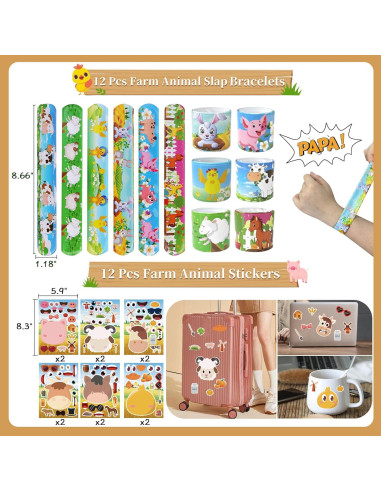 Suministros de Fiesta de Animales de Granja 108 Pcs Family Pro
