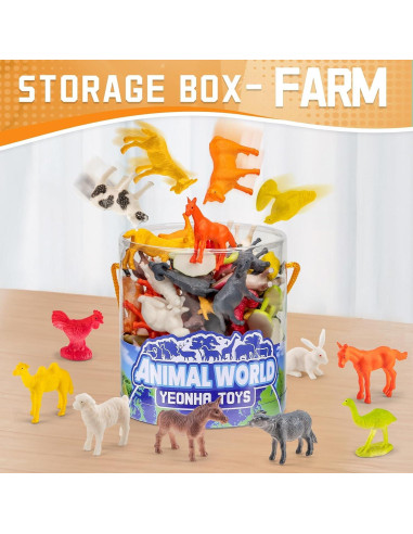 Figuritas de Animales de Granja Yeonha 60 Pcs Juguetes Realistas
