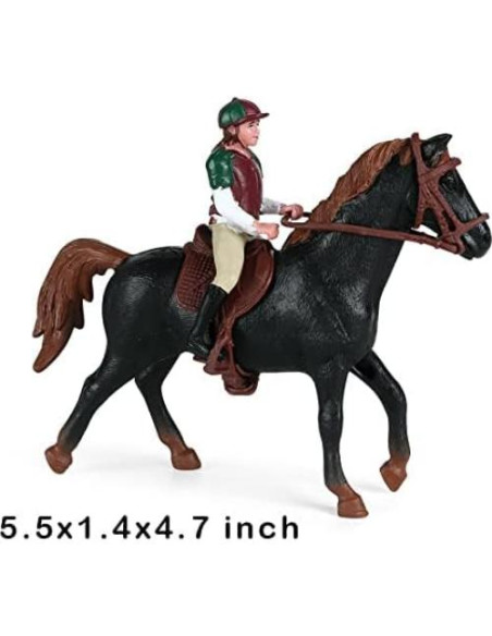 Figura de Caballo y Jinete Hiawbon Set de 2 Realista Figura de Caballo y Jinete Hiawbon Set de 2 Realista