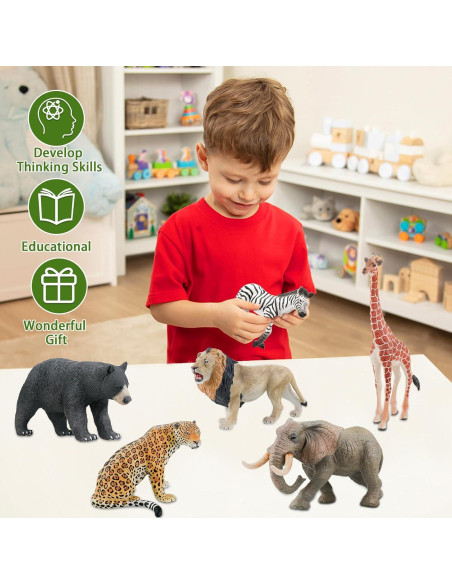 Figuritas de Animales Safari Mostop, Set de 6 Jumbo Figuritas de Animales Safari Mostop, Set de 6 Jumbo