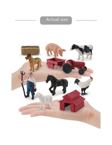 Figuritas de Animales de Granja OUKEYI 10 Piezas Realistas Figuritas de Animales de Granja OUKEYI 10 Piezas Realistas