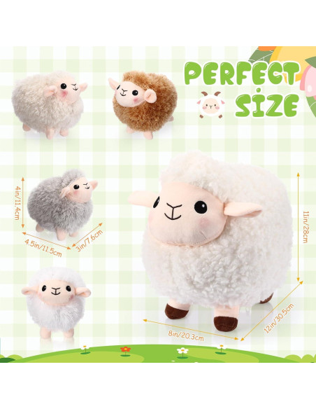 Conjunto 5 Animales de Peluche Oveja HyDren 30 cm y 11 cm Conjunto 5 Animales de Peluche Oveja HyDren 30 cm y 11 cm