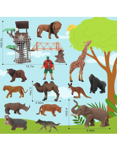 Juego de Animales Safari Peagrav - Figuras Realistas 25cm