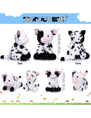 Conjunto de 5 Animales de Peluche Vaca Sumind Lindo