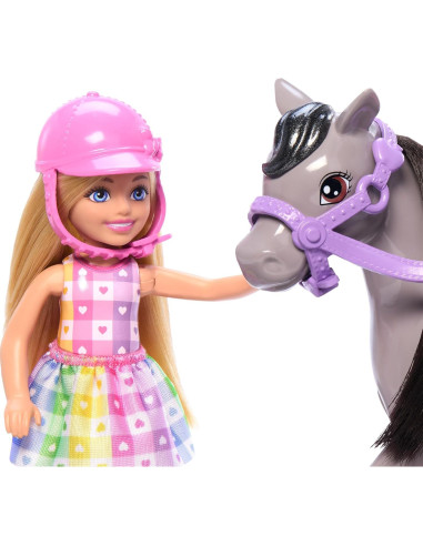 Conjunto Muñeca Barbie Chelsea y Pony Juguete 5x13x15cm
