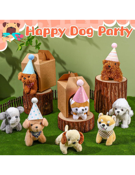 Patelai 48 Pcs Mini Peluches para Perros con Sombreros Patelai 48 Pcs Mini Peluches para Perros con Sombreros