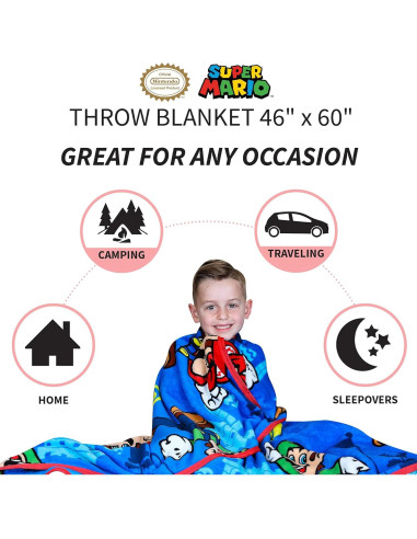 Manta Suave Franco Kids 116x152 cm Super Mario