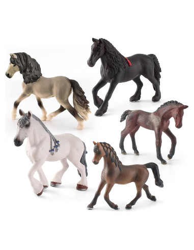 Set de Juguetes de Caballos 5PCS GUFOPONAS PVC Realista