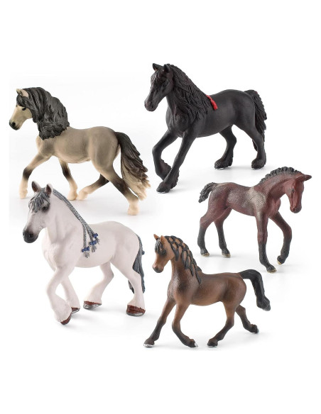 Set de Juguetes de Caballos 5PCS GUFOPONAS PVC Realista Set de Juguetes de Caballos 5PCS GUFOPONAS PVC Realista