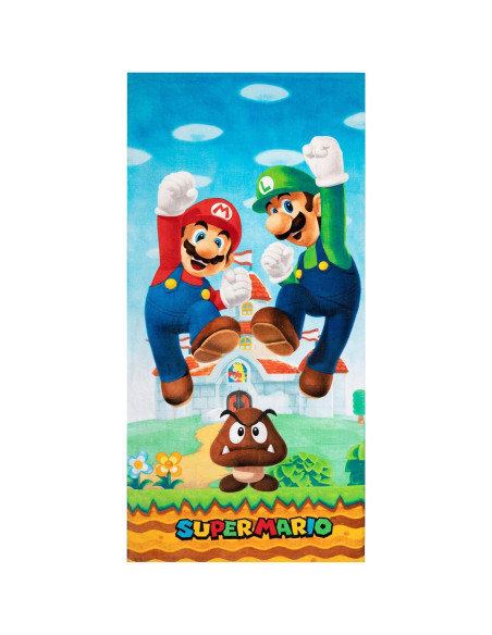 Toalla de Playa Super Mario Franco 147x71 cm Algodón Toalla de Playa Super Mario Franco 147x71 cm Algodón