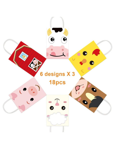 Bolsas de Fiesta de Animales de Granja Fancy Land 18 Pzs Bolsas de Fiesta de Animales de Granja Fancy Land 18 Pzs