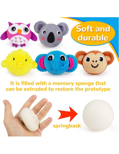 Bolas de Estrés Sensorial 5 pcs Animales de Peluche teytoy