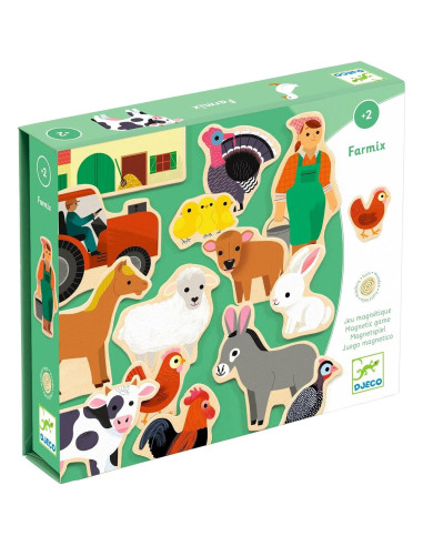 Juego Magnético de Granja DJECO 24 Piezas 22x19 cm
