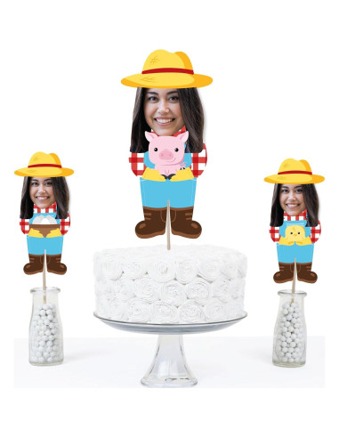 Centro de Mesa Personalizado Animales de Granja - 15 Piezas