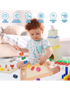 Kit de Juego Montessori Adena 6 en 1 para Bebés 16-18 Meses 2