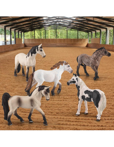 Set 5 Figuras de Animales de Granja WONWONTOYS Caballos