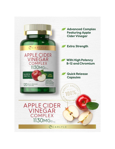 Cápsulas de Vinagre de Sidra de Manzana Carlyle 120 Unidades