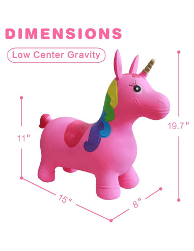 Caballo Saltarín Unicornio HotMax Rosa para Niños 1-4 Años