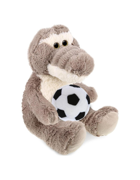 DolliBu Cocodrilo Gris Sentado con Balón de Fútbol 22,86 cm DolliBu Cocodrilo Gris Sentado con Balón de Fútbol 22,86 cm