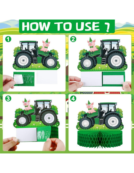 Centros de Mesa de Tractor Verde 9 Pcs Sureio Decoración Fiesta Centros de Mesa de Tractor Verde 9 Pcs Sureio Decoración Fiesta