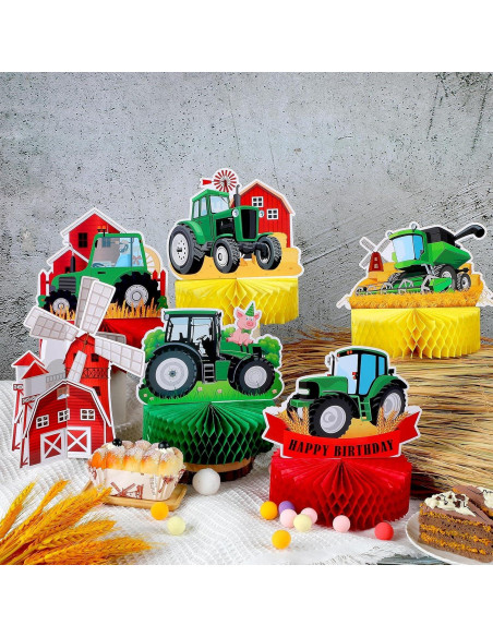 Centros de Mesa de Tractor Verde 9 Pcs Sureio Decoración Fiesta Centros de Mesa de Tractor Verde 9 Pcs Sureio Decoración Fiesta