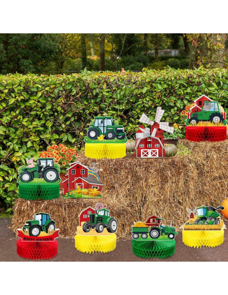 Centros de Mesa de Tractor Verde 9 Pcs Sureio Decoración Fiesta Centros de Mesa de Tractor Verde 9 Pcs Sureio Decoración Fiesta