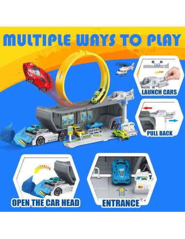 Juego de Camión Transportador de Juguetes con Pista y Granja