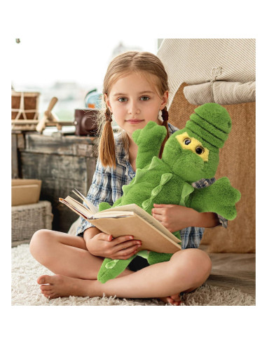 Peluche Cocodrilo DolliBu Verde Suave 43 cm Ideal para Abrazar