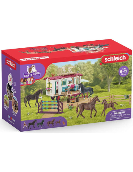 Set de Caballos Schleich 51 Piezas con Caravana y Accesorios Set de Caballos Schleich 51 Piezas con Caravana y Accesorios
