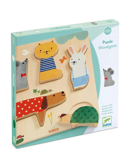 Rompecabezas de Madera DJECO Woodypets - 20x20 cm Rompecabezas de Madera DJECO Woodypets - 20x20 cm