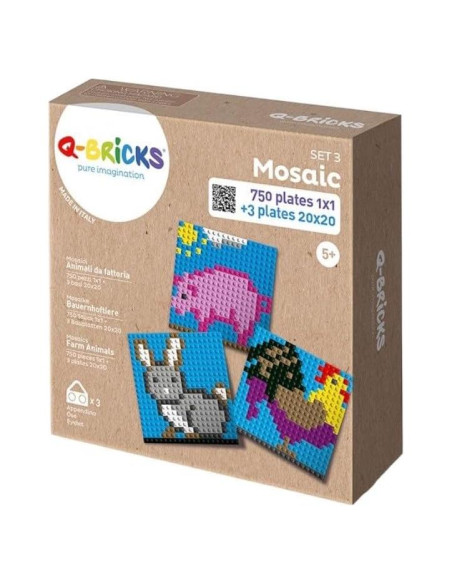 Caja de Cartón de Animales de Granja Q-Bricks 750 Piezas Caja de Cartón de Animales de Granja Q-Bricks 750 Piezas