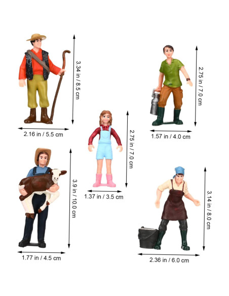 Figuras de Personas de Granja Gadpiparty 5 Piezas Miniatura Figuras de Personas de Granja Gadpiparty 5 Piezas Miniatura