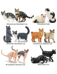 Juego de 24 figuras de gatos y perros EYSCOTA 2