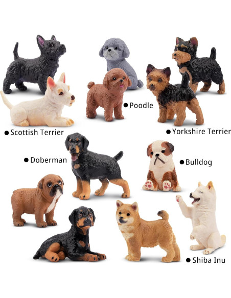 Juego de 24 figuras de gatos y perros EYSCOTA Juego de 24 figuras de gatos y perros EYSCOTA