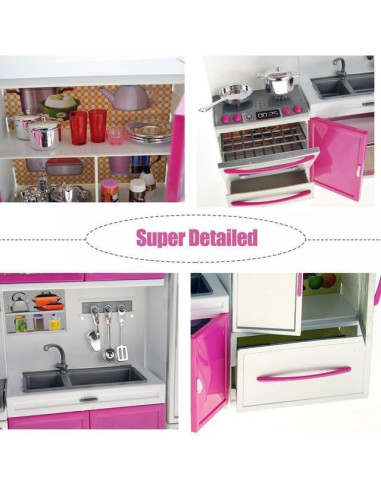 Juego de Cocina de Muñecas Liberty Imports 3-en-1 con Luces