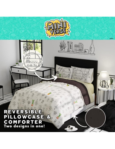Juego de Cama Franco Miniverse Plantas 7 Piezas Doble