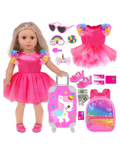 Juego de Maleta de Viaje para Muñecas 45 cm Ebuddy