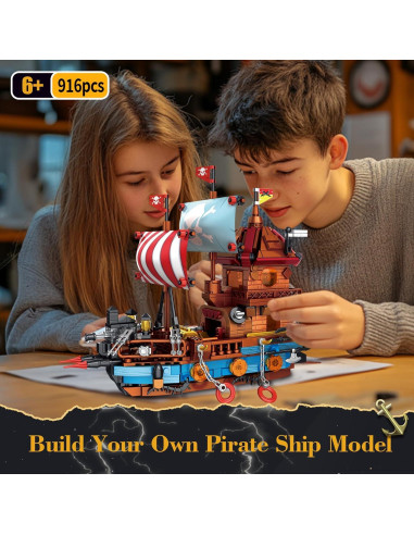 Juego de Bloques de Construcción Barco Pirata Shantou 916 PCS