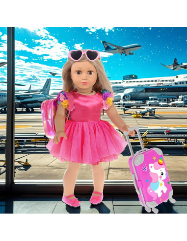 Juego de Maleta de Viaje para Muñecas 45 cm Ebuddy
