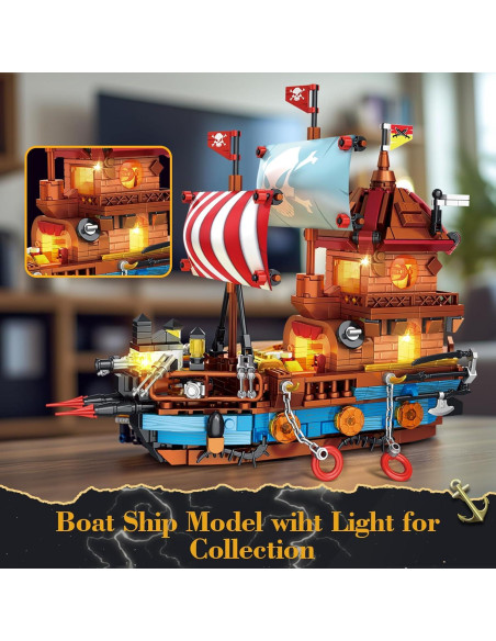 Juego de Bloques de Construcción Barco Pirata Shantou 916 PCS Juego de Bloques de Construcción Barco Pirata Shantou 916 PCS
