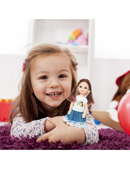 Conjunto de 10 Muñecas Mini ONEST 12.7 cm con Ropa y Accesorios Conjunto de 10 Muñecas Mini ONEST 12.7 cm con Ropa y Accesorios