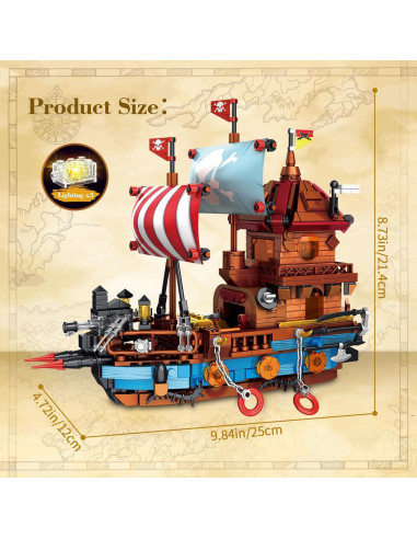 Juego de Bloques de Construcción Barco Pirata Shantou 916 PCS