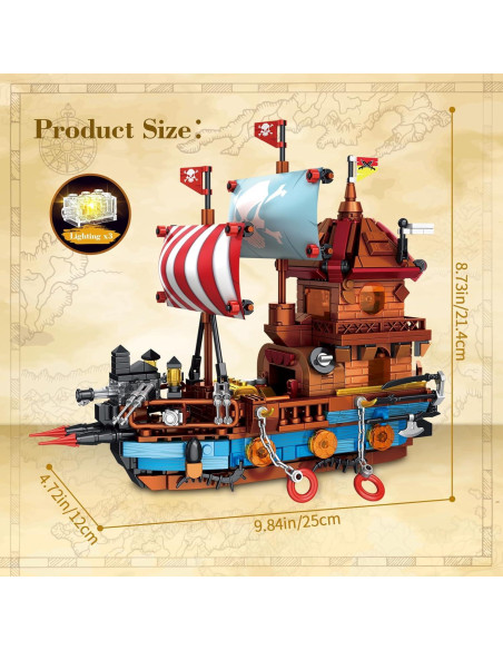 Juego de Bloques de Construcción Barco Pirata Shantou 916 PCS Juego de Bloques de Construcción Barco Pirata Shantou 916 PCS