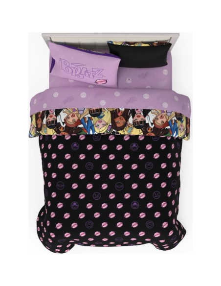 Juego de Cama Bratz Franco 7 Piezas Microfibra Reina Juego de Cama Bratz Franco 7 Piezas Microfibra Reina