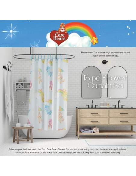 Cortina de Ducha Care Bears Franco 70x72 cm 13 Piezas Cortina de Ducha Care Bears Franco 70x72 cm 13 Piezas