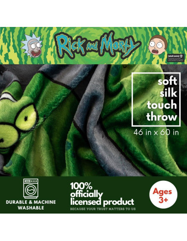 Manta Pickle Rick Franco 116x152 cm Suave y Acogedora