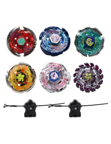 Beyblade Burst Gyros Set 6 Tops + 2 Lanzadores + Stickers Beyblade Burst Gyros Set 6 Tops + 2 Lanzadores + Stickers