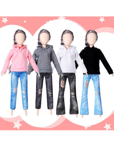 Conjunto Ropa de Muñeca Bencailor 8 Piezas Algodón